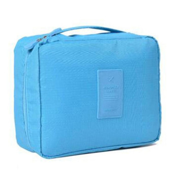 Convenient Travel Cosmetic Makeup Toiletry Case Wash Organizer Storage Pouch Bag(Sky blue)