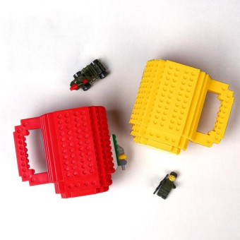 Building Blocks Design Creative Milk Mug Coffee Cup Build-on Brick Drinking Water Holder, Value:301-400ml(Red)