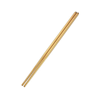 1 Pair Stainless Steel Tableware Colorful Reusable Metal Chopsticks Dishware, Length:23cm(Gold)