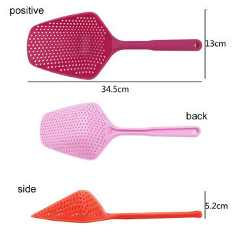 Plastic Drain Shovel Strainers Water Leaking Shovel Kitchen Cooking Ice Shovel Colander(Red)