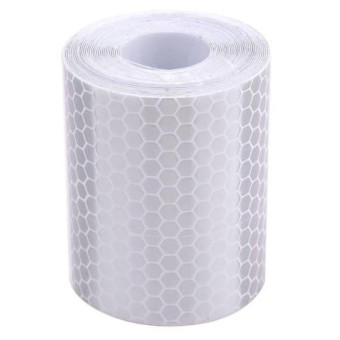 Car Motorcycles Reflective Material Tape Sticker  Safety Warning Tape Reflective Film(White)