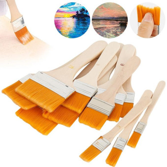 50 PCS Nylon Hair Painting Brush Oil Watercolor Water Powder Paint Brushe(3)