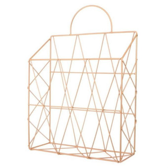 Nordic Style Magazine Holder File Book Rack Desktop Hanging Shelf(Gold)