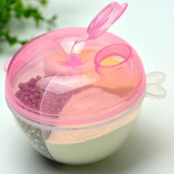 Baby Milk Powder Formula Dispenser Food Container Storage Feeding Box 3 Layer Leakproof Travel Storage Box for Kids Toddler(Pink)