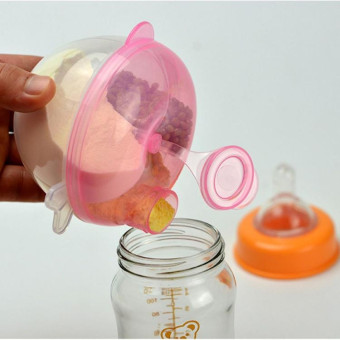 Baby Milk Powder Formula Dispenser Food Container Storage Feeding Box 3 Layer Leakproof Travel Storage Box for Kids Toddler(Pink)