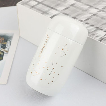 Portable Children Mini Cute Vacuum Flask Star Pocket Water Cup(Star White)