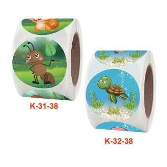 Roll Children Animal Cartoon Stickers Holiday Decoration Label, Size: 3.8cm / 1.5inch(K-32-38)