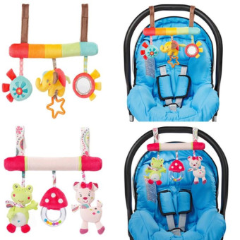 Soft Infant Crib Bed Stroller Toy Spiral Baby Toys For Newborns Car Seat Educational Rattle Baby Towel Education Toys(pink elephant)