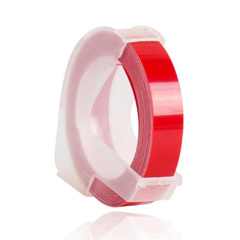 CIDY 9mm 3D Embossed Manual Label Tape, Suitable Label Machine DYMO1610 / Motex1540 Sticker Printer(Red 3D-425)
