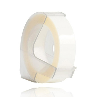 CIDY 9mm 3D Embossed Manual Label Tape, Suitable Label Machine DYMO1610 / Motex1540 Sticker Printer(Transparent 3D-125)