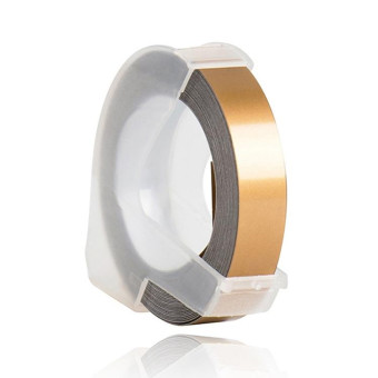 CIDY 9mm 3D Embossed Manual Label Tape, Suitable Label Machine DYMO1610 / Motex1540 Sticker Printer(Champagne Gold 3D-CG25)