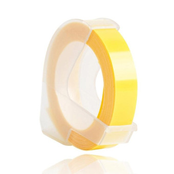 CIDY 9mm 3D Embossed Manual Label Tape, Suitable Label Machine DYMO1610 / Motex1540 Sticker Printer(Light Yellow 3D-LY25)