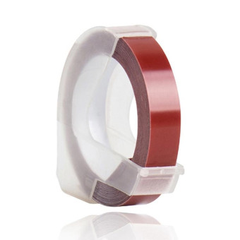 CIDY 9mm 3D Embossed Manual Label Tape, Suitable Label Machine DYMO1610 / Motex1540 Sticker Printer(Maroon 3D-MA25)