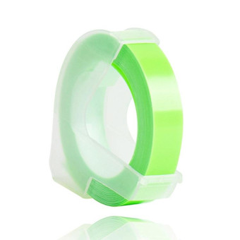 CIDY 9mm 3D Embossed Manual Label Tape, Suitable Label Machine DYMO1610 / Motex1540 Sticker Printer(Fluorescent Green 3D-FG25)