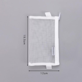 Nylon Simple Transparent Mesh Pencil Case Office School Supplies(Big Grey)