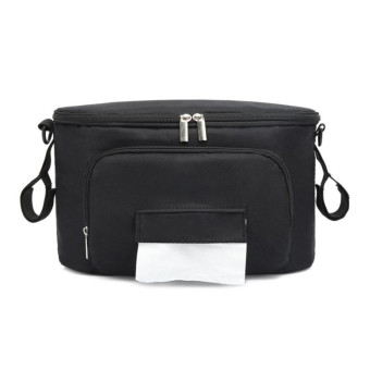 Baby Stroller Bag Mummy Bag Stroller Accessories Hanging Bag(Black)