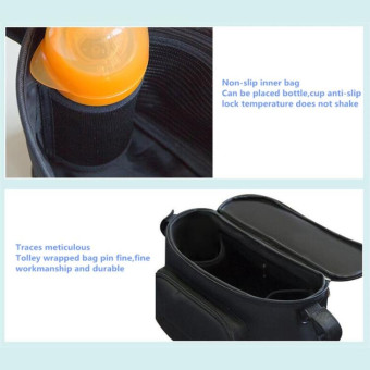 Baby Stroller Bag Mummy Bag Stroller Accessories Hanging Bag(Black)