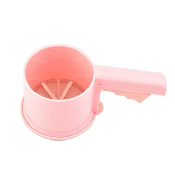Convenient Hand-Held Semi-Automatic Four Sieve Baking Tool(Pink)