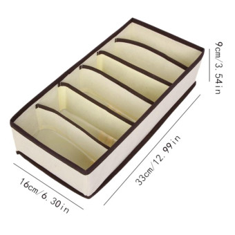 Organizer Storage Box Drawer for Underwear Bra Scarf Socks(6 Grid)