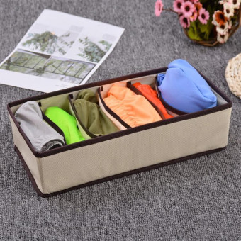 Organizer Storage Box Drawer for Underwear Bra Scarf Socks(6 Grid)