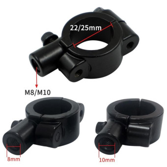 6 PCS Motorcycle Modification Accessories Handlebar Mirror Holder(M10 22mm Silver)