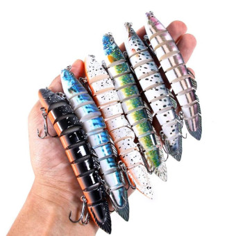 HENGJIA Multi-Segment Fish Bait Fake Fish Bait Luya Loach Bait(5 14cm 21.4g)