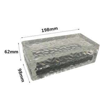 Outdoor Solar Buried Lamp Ice Square Glass Garden Decoration Waterproof Grass Lamp(White Light)