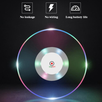 LED Flashing Coaster Bar KTV Cocktail Base Light Luminous Coaster(Round Color Light)