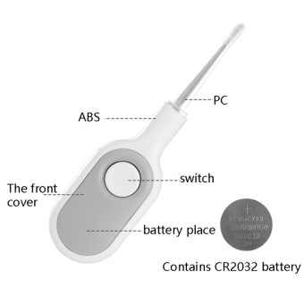 2 PCS Fasola DZ-477 Luminous Illuminated Ear Picker Child Safety Soft Head Ear Picker(Beige Gray)