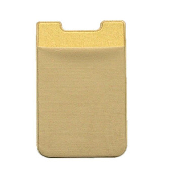 Stretch Lycra Mobile Phone Back Sticker Card Holder Phone Back Wallet Bus Bank Card Holder(Gold)