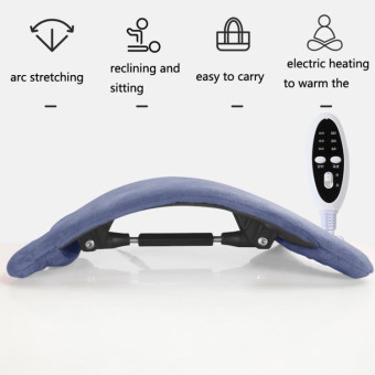 Electric Heating Lumbar Support Pad Lumbar Spine Stretcher Massager Spine Correction Backrest Board(124 big electric lumbar vertebrae)