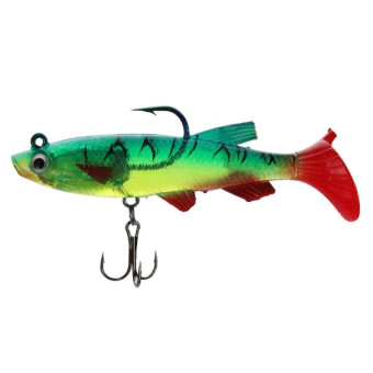 5 PCS Fish-Bait Road Sub-Bait Lead Fish With Single Hook And Three Anchor Hook Bait, Specification: 8cm 14g(Transparent Green)