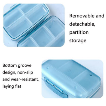 FY-8833 Detachable Medicine Storage Box Large Capacity Eight-compartment Plastic Pill Box(Black)