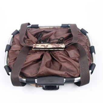 Bicycle Front Bag Basket Aluminum Alloy Foldable Basket, Size:L(Black)