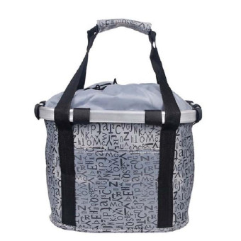 Bicycle Front Bag Basket Aluminum Alloy Foldable Basket, Size:L(Gray)