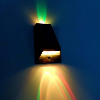 2 PCS N771 Solar Wall Light Up And Down Lights Outdoor Wall Lights Garden Light(Colorful Light)