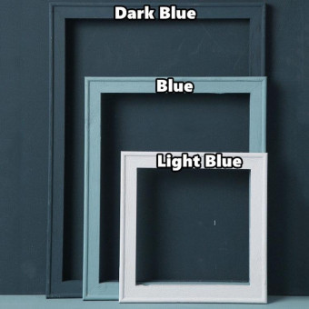 3 in 1 Different Sizes Morandi Color Wooden Photo Frame Series Color Spray Paint Photo Props Photography Background Ornaments(Light Blue)
