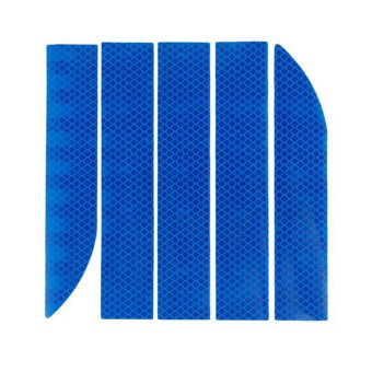 5 Sets Car Trunk Reflective Decorative Strip Anti-Scratch Car Tail Warning Decorative Stickers(Blue)