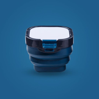 Folding Bucket Paint Box Multi-Function Palette Watercolor Humidor Portable Painting Tool(Blue)