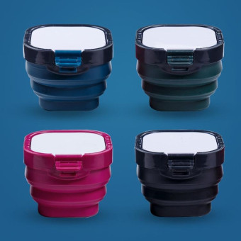 Folding Bucket Paint Box Multi-Function Palette Watercolor Humidor Portable Painting Tool(Blue)