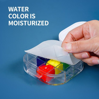 Folding Bucket Paint Box Multi-Function Palette Watercolor Humidor Portable Painting Tool(Black)