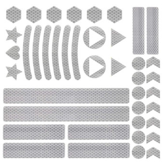 Motorcycle Bicycle broach Reflective Sticker Children Balance Scooter Luminous Sticker(Triangular White)