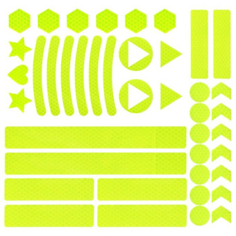 Motorcycle Bicycle broach Reflective Sticker Children Balance Scooter Luminous Sticker(Triangular Fluorescent Yellow)