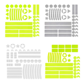 Motorcycle Bicycle broach Reflective Sticker Children Balance Scooter Luminous Sticker(Triangular Fluorescent Yellow)