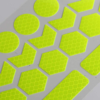 Motorcycle Bicycle broach Reflective Sticker Children Balance Scooter Luminous Sticker(Triangular Fluorescent Yellow)