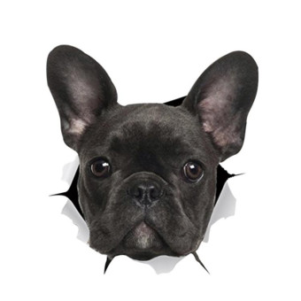 Personality Puppy 3D Car Stickers Waterproof Car Body Block Scratches Simulation Stickers(Black Dog)