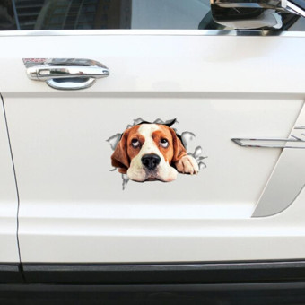Personality Puppy 3D Car Stickers Waterproof Car Body Block Scratches Simulation Stickers(Harpi Dog)
