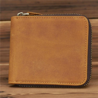 9039 RFID Antimagnetic Leather Zipper Wallet(Horizontal 4)