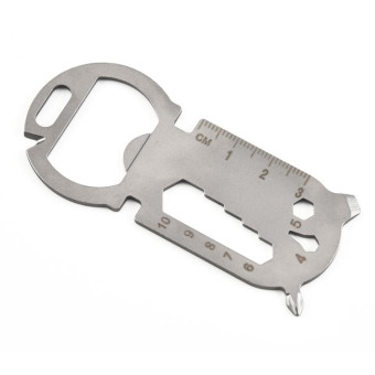Large Round Head Outdoor Multifunctional EDC Tool Card(Silver)
