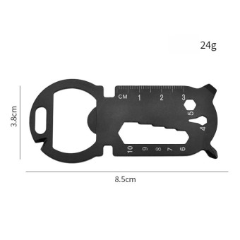Large Round Head Outdoor Multifunctional EDC Tool Card(Silver)